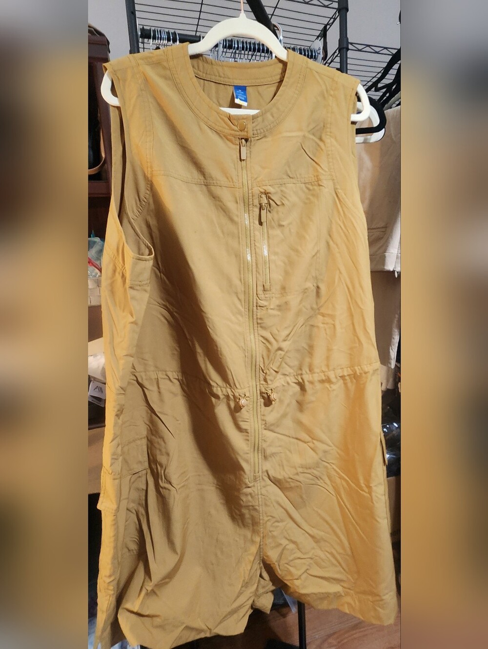 OLD NAVY Sleeveless Utility Shorts Jumper In Grey/ Green Or Mustard Yellow - Picture 6 of 7